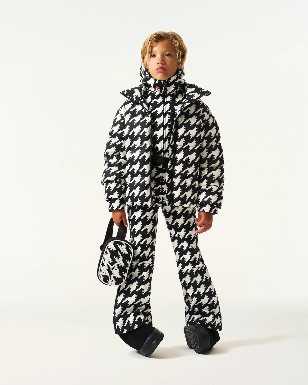 Houndstooth - Black,Snow White
