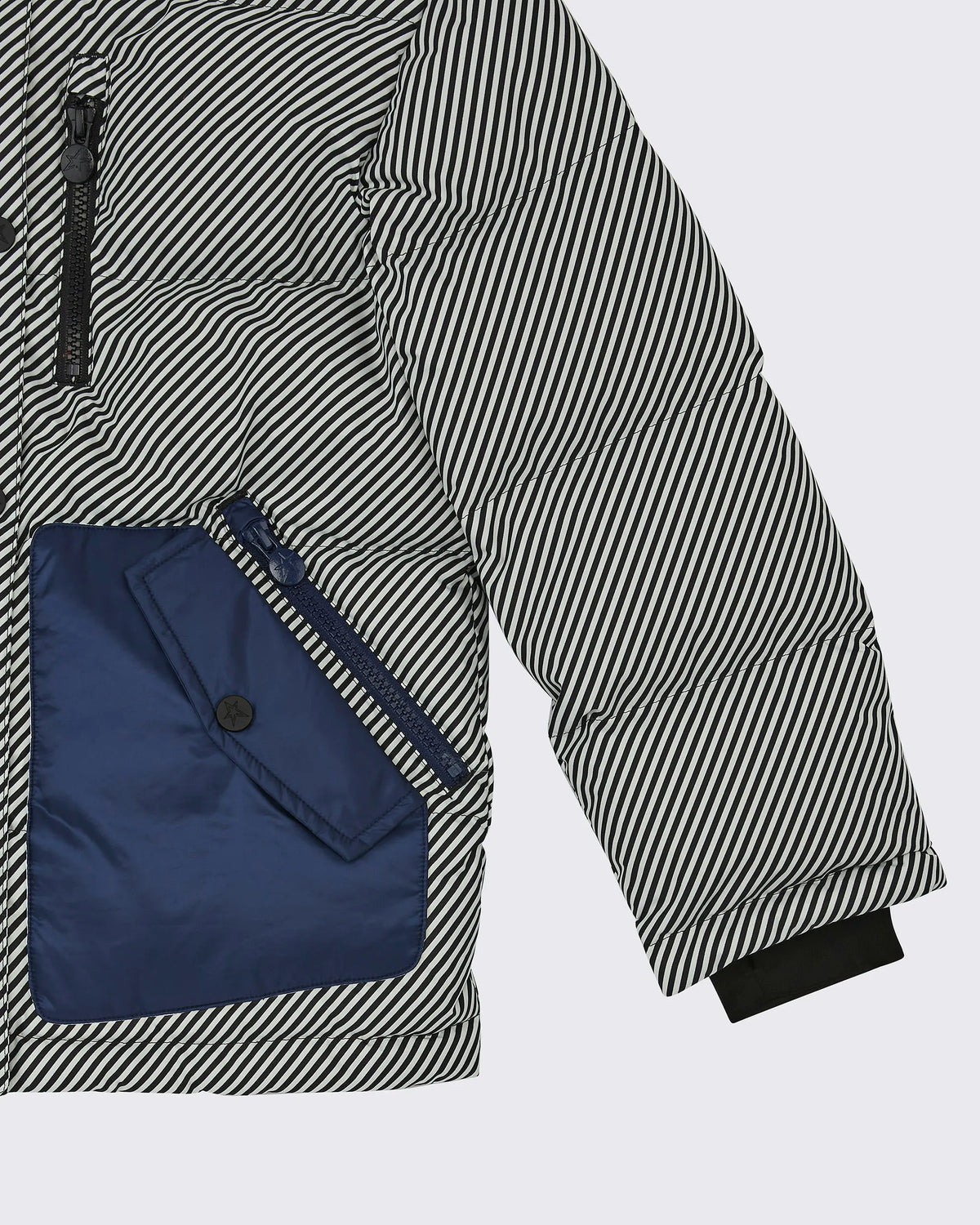 Pin Stripe - Black,Snow White