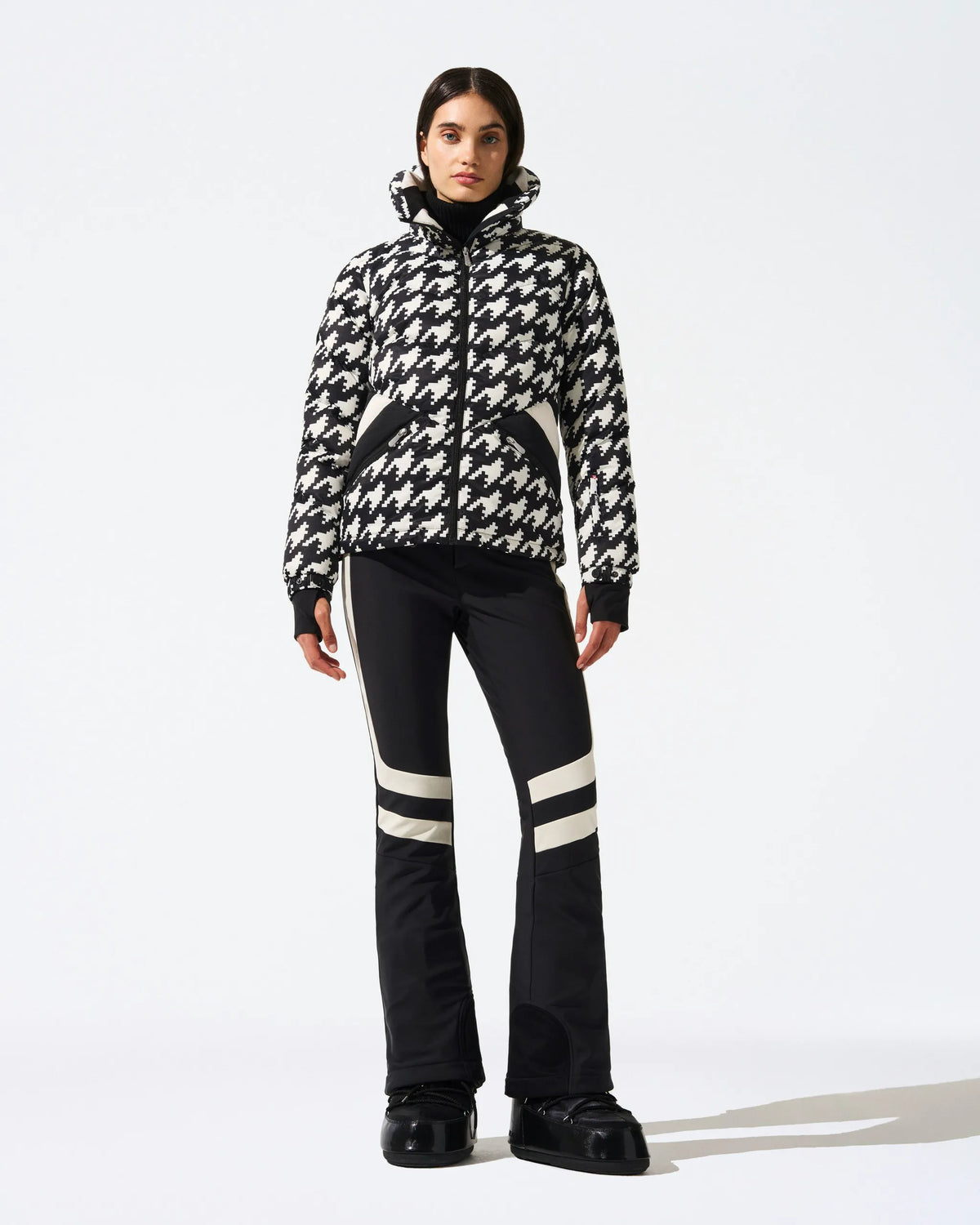 Houndstooth - Black,Snow White