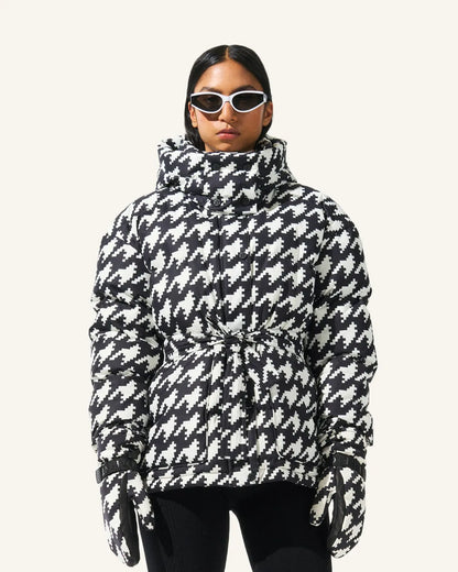 Houndstooth - Black,Snow White