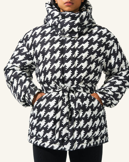 Houndstooth - Black,Snow White