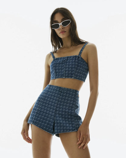 Denim Houndstooth