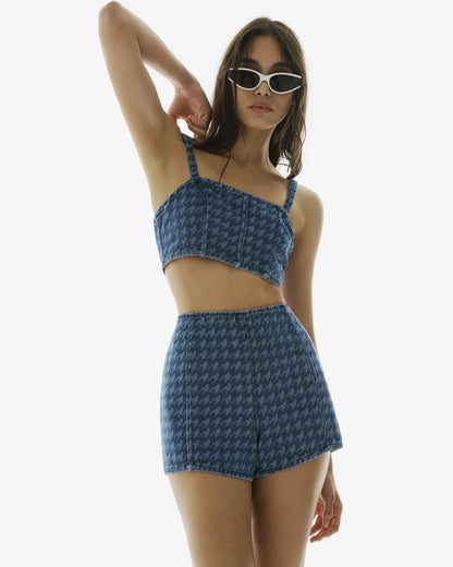 Denim Houndstooth